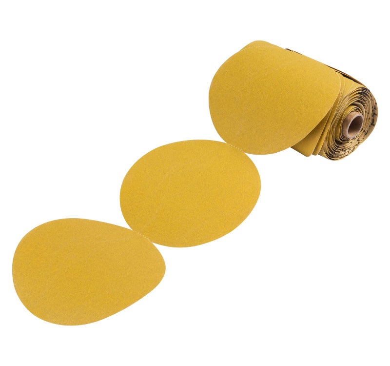 S SATC Premium Gold Sandpaper 6 Inch 100 PCS Sanding Discs 320 Grit Self Adhesive Stickyback Sandpaper Roll Aluminum Oxide PSA Sandpaper Discs for Wood  Metal  and Car Paint - Image 2